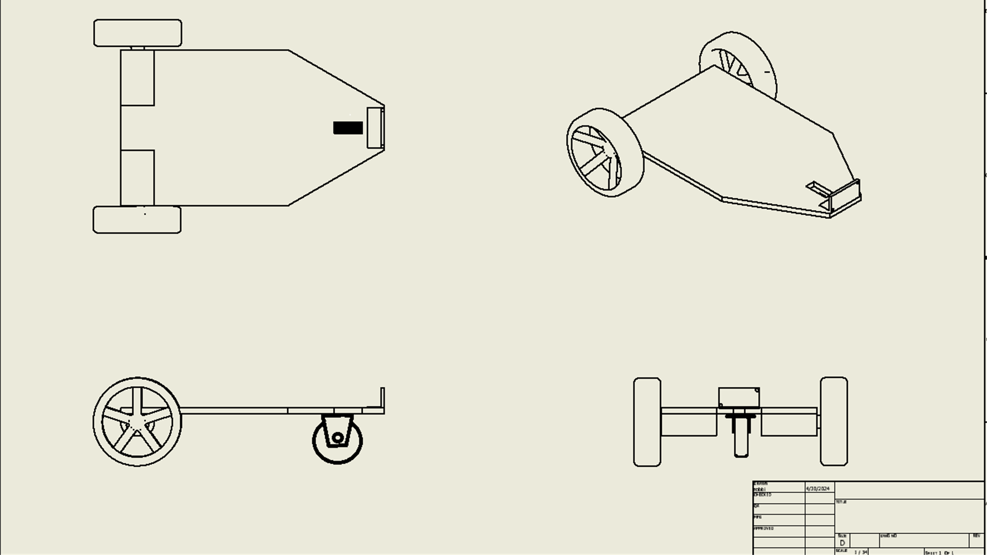 RC car 3d drawing